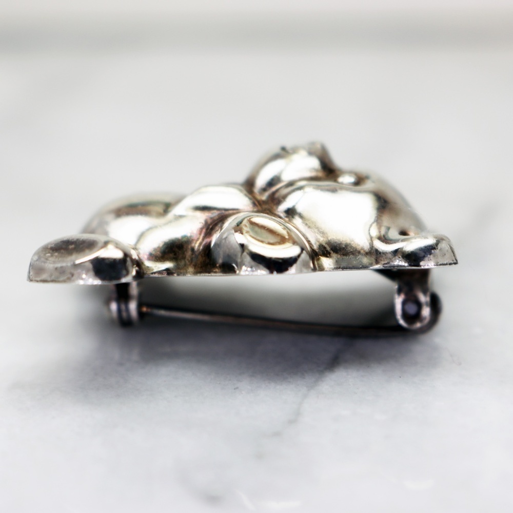 Vintage Sterling Silver Teddy Bear Brooch - Picture 5 of 15